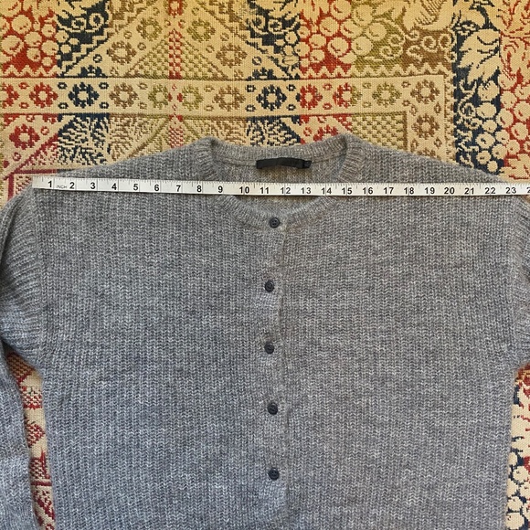 Jenni Kayne Hayes Crewneck Sweater Cardigan Grey Alpaca Wool Size Small S - Picture 11 of 13